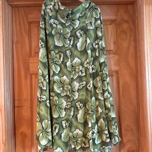 Vintage Green Floral summer long skirt
